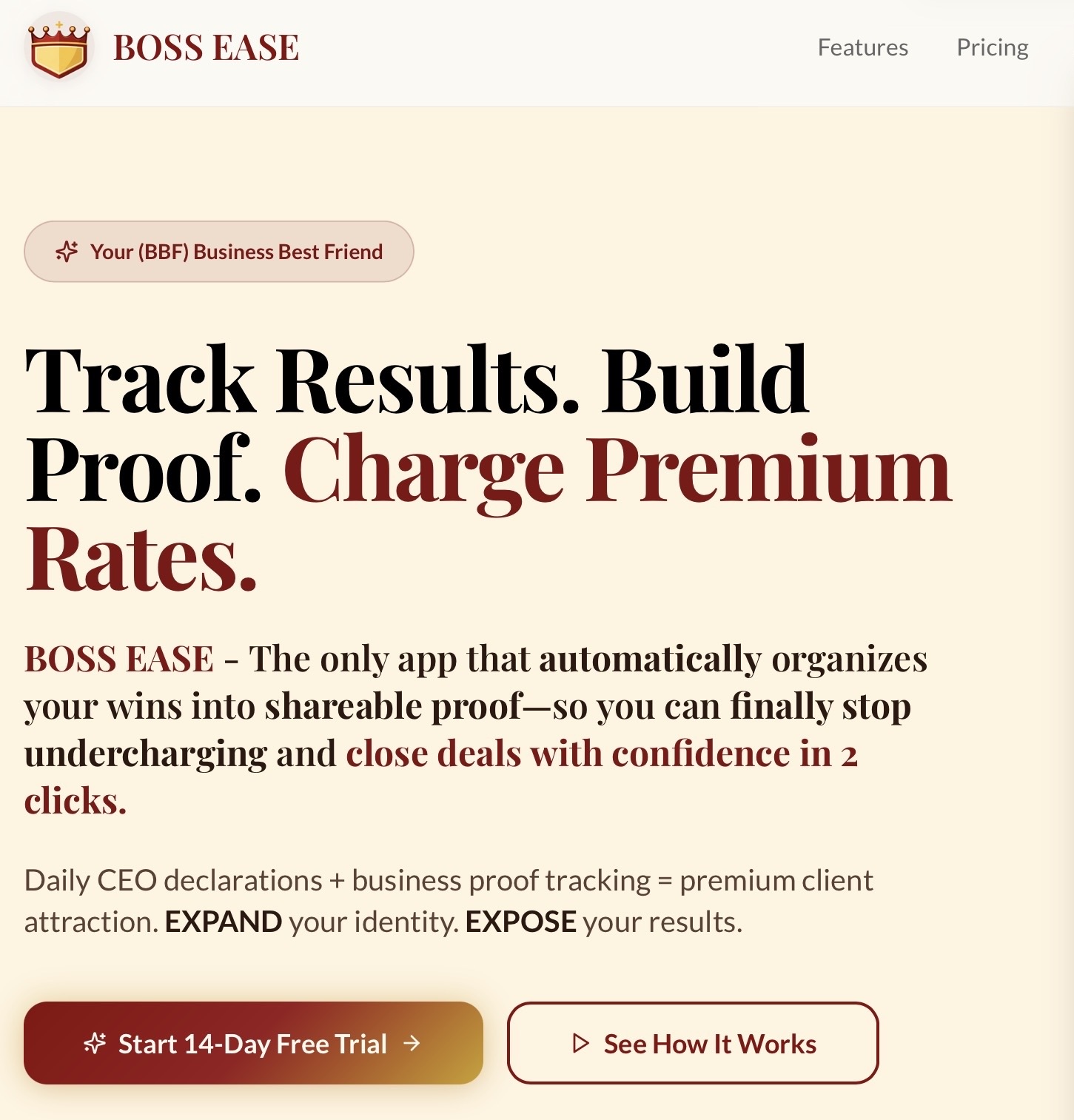 BOSS EASE platform screenshot